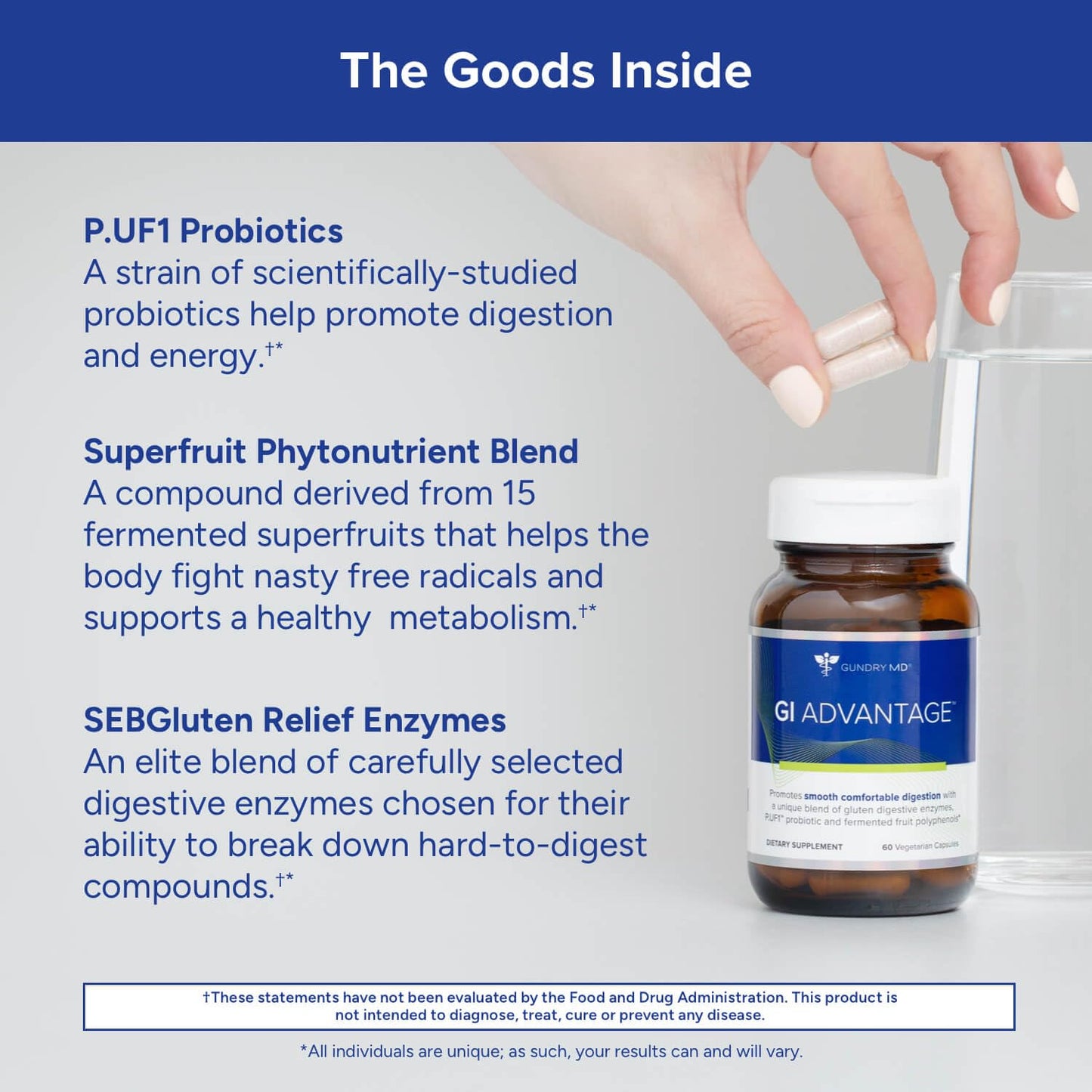 Gundry MD GI Advantage Gut Supplement with Probiotics, Digestive Enzymes, and Superfruit Extracts for Strong Metabolism, Energy, Digestion, Gundry MD