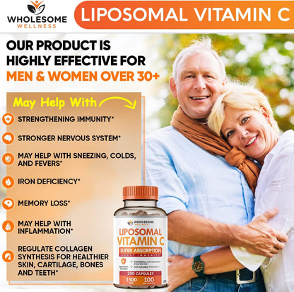 Wholesome Wellness Liposomal Vitamin C Capsules + Multi Collagen Protein Powder Hydrolyzed Bundle Gsupps Australia