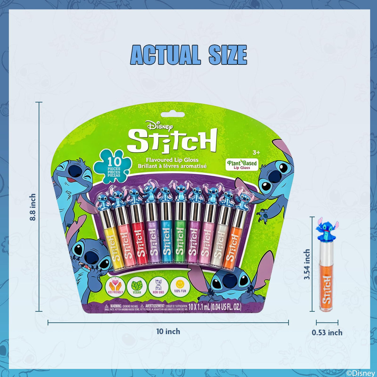 Stitch Lip Gloss Set, 10-Piece Plant-Based, Ages 3+ Townley Girl