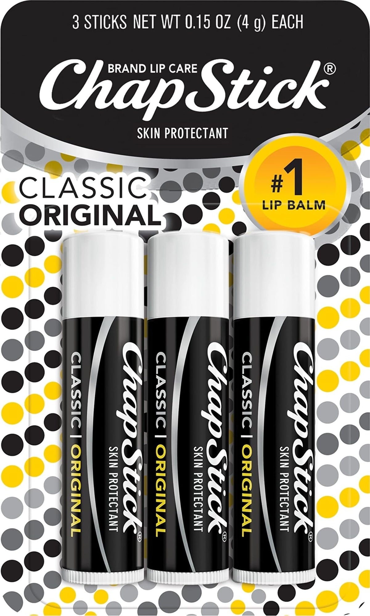 ChapStick Classic Original Lip Balm Tubes, Lip Care - 0.15 Oz (Pack of 3) ChapStick