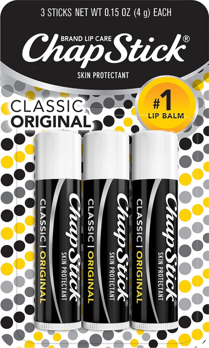 ChapStick Classic Original Lip Balm Tubes, Lip Care - 0.15 Oz (Pack of 3) ChapStick