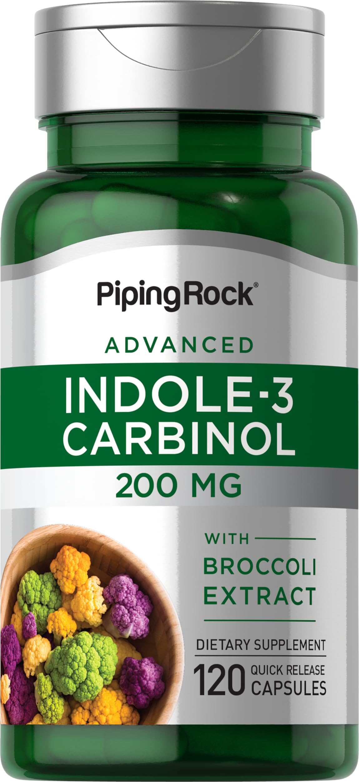 Piping Rock Indole 3 Carbinol | 200mg | 120 Capsules | I3C with Broccoli Extract | Non-GMO, Gluten Free Supplement Piping Rock buy australia supplements