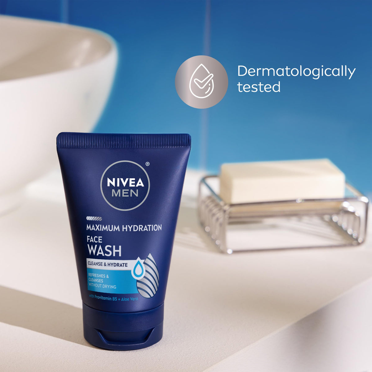 NIVEA MEN Maximum Hydration Face Wash, Provitamin B5 and Aloe Vera, 5 FL OZ NIVEA MEN