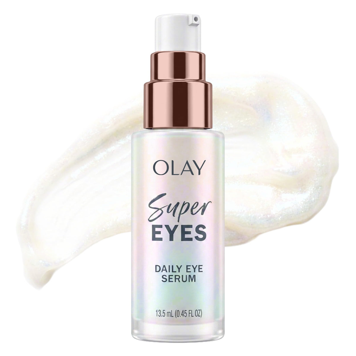 Olay Super Eye Serum - Vitamin C, Caffeine, Niacinamide, Amino Peptide, Aloe Vera - Brightens Dark Circles, Anti-Wrinkle, Anti-Aging, Brightening, Smooths Fine Lines, Firming, Hydrating, 0.45 Oz Olay