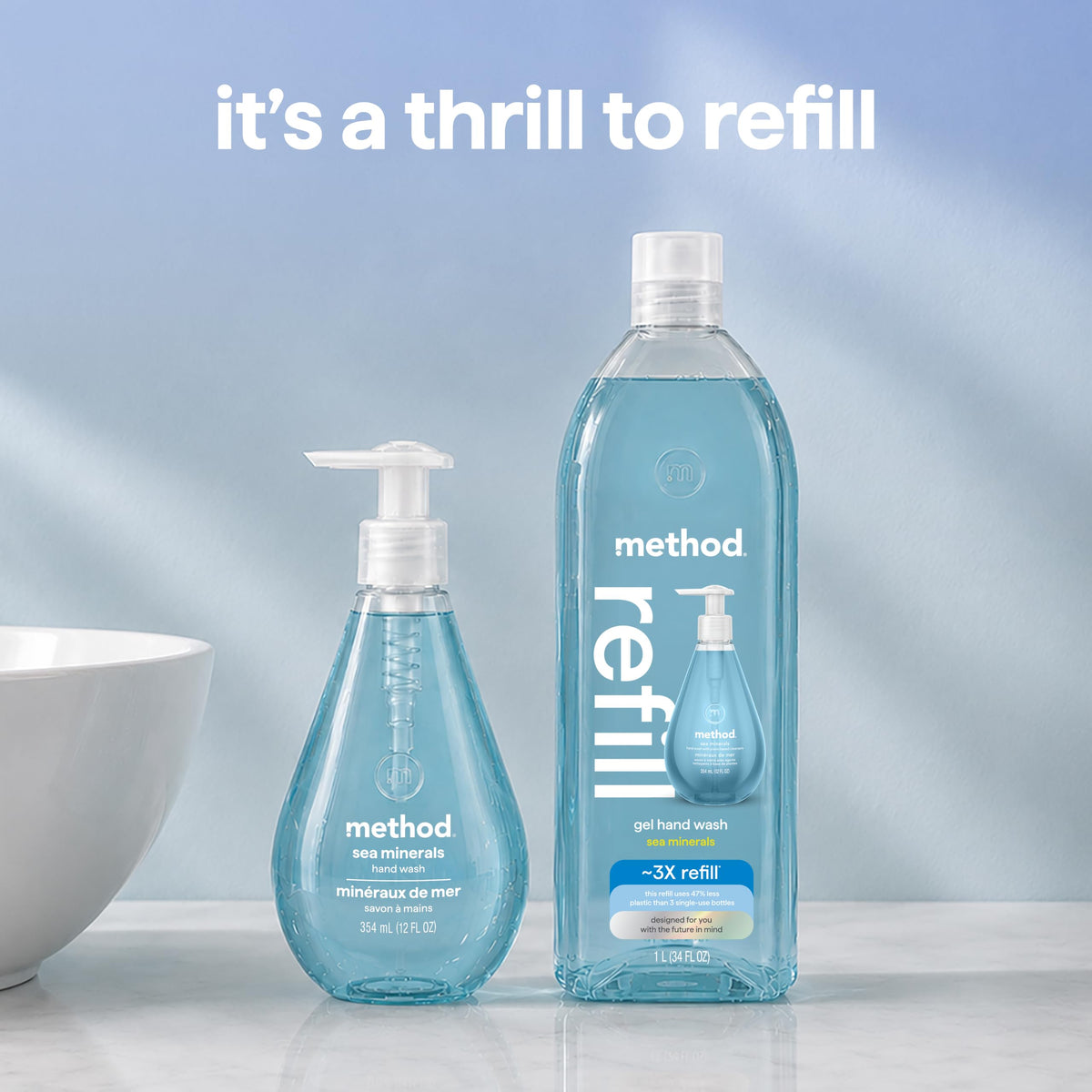 method Gel Hand Wash Refill, Sea Minerals, 34 fl oz Method