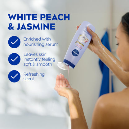 NIVEA Refreshing White Peach and Jasmine Body Wash, 20 FL OZ NIVEA