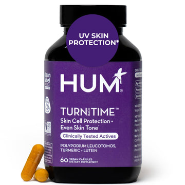 HUM Turn Back Time Turmeric Supplement for Youthful Looking Skin Support with Green Tea Extract, Lutein & Polyphenols, Skin Care Aging & Collagen Support Capsules for Even Tone, 60 Vegan Capsules HUM buy australia supplements