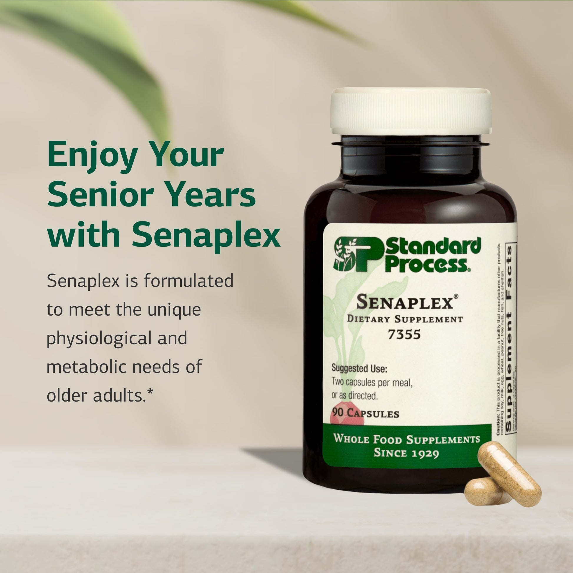 Standard Process Senaplex - Nervous System Support with Niacin, Vitamin B12 & B6 - Supports Brain Health & Cellular Health - Offers Antioxidant Activity - Non-Dairy - 90 Capsules (45 Servings) Standard Process Inc. buy australia supplements