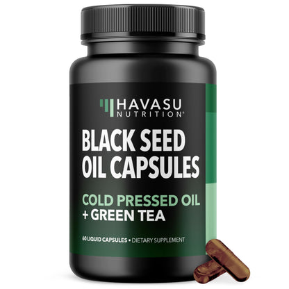 Black Seed Oil Capsules, Vegan, Non-GMO, Cold-Pressed Nigella Sativa, 90ct | 1500mg Per Serving Black Cumin Supplement for Skin Health, Immune Function, and Digestive Health, Unflavored, 30 Servings Gsupps Australia