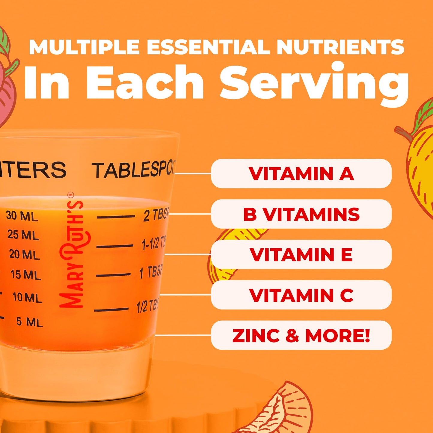 MARYRUTH'S Liquid Multivitamin+Hair Growth | Biotin 10000mcg | Lustriva Hair Growth Supplement | Clinically Tested in Women for Thicker Hair&Facial Wrinkle MARYRUTH'S