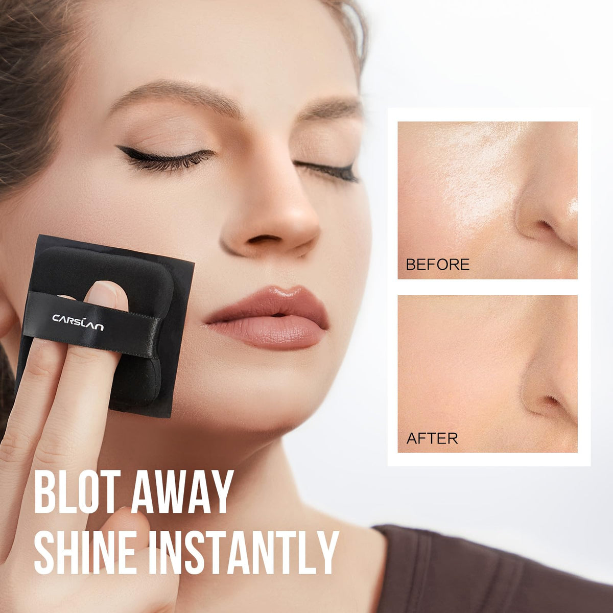 CARSLAN Makeup Blotting Paper with Powder, Keeps Makeup Fresh All Day CARSLAN