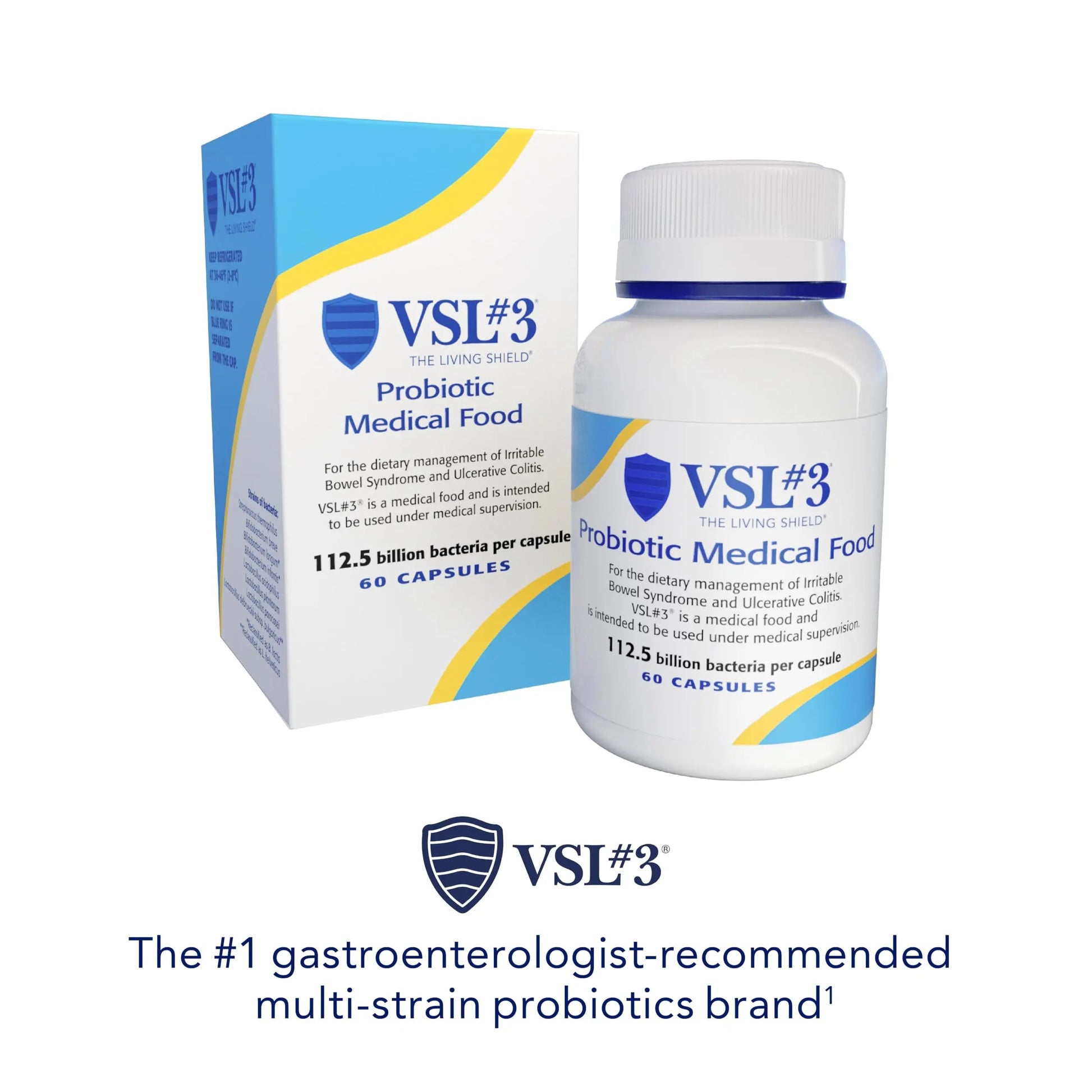 VSL#3® Probiotics for Digestive Health, IBS & UC Symptoms - 112.5B CFUs, High-Potency, Multi-Strain, Live, Refrigerated Probiotic, Medical Food for Gut Health Support in Men & Women, 60 Capsules VSL #3 buy australia supplements