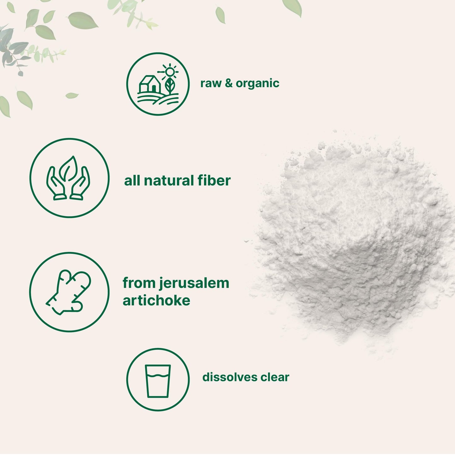 Micro Ingredients Organic Inulin FOS Fiber Powder, 2.2 lbs | Quick Water-Soluble Prebiotic | Natural Fiber for Smoothies & Drinks | Vegan Friendly, Dissolves Clear Micro Ingredients