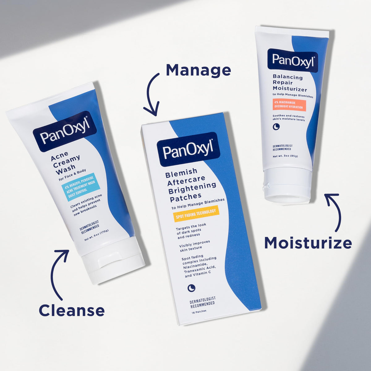 PanOxyl PM Balancing Repair Moisturizer with Niacinamide, Ceramides and Cica, Hydrating Face Moisturizer, Acne Prone Skin and Dry Skin, Non-Comedogenic Night Face Moisturizer, 3 oz PanOxyl