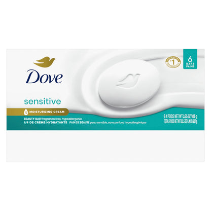 Dove Beauty Bar Soap Sensitive, 3.75 oz 6 Bars Dove