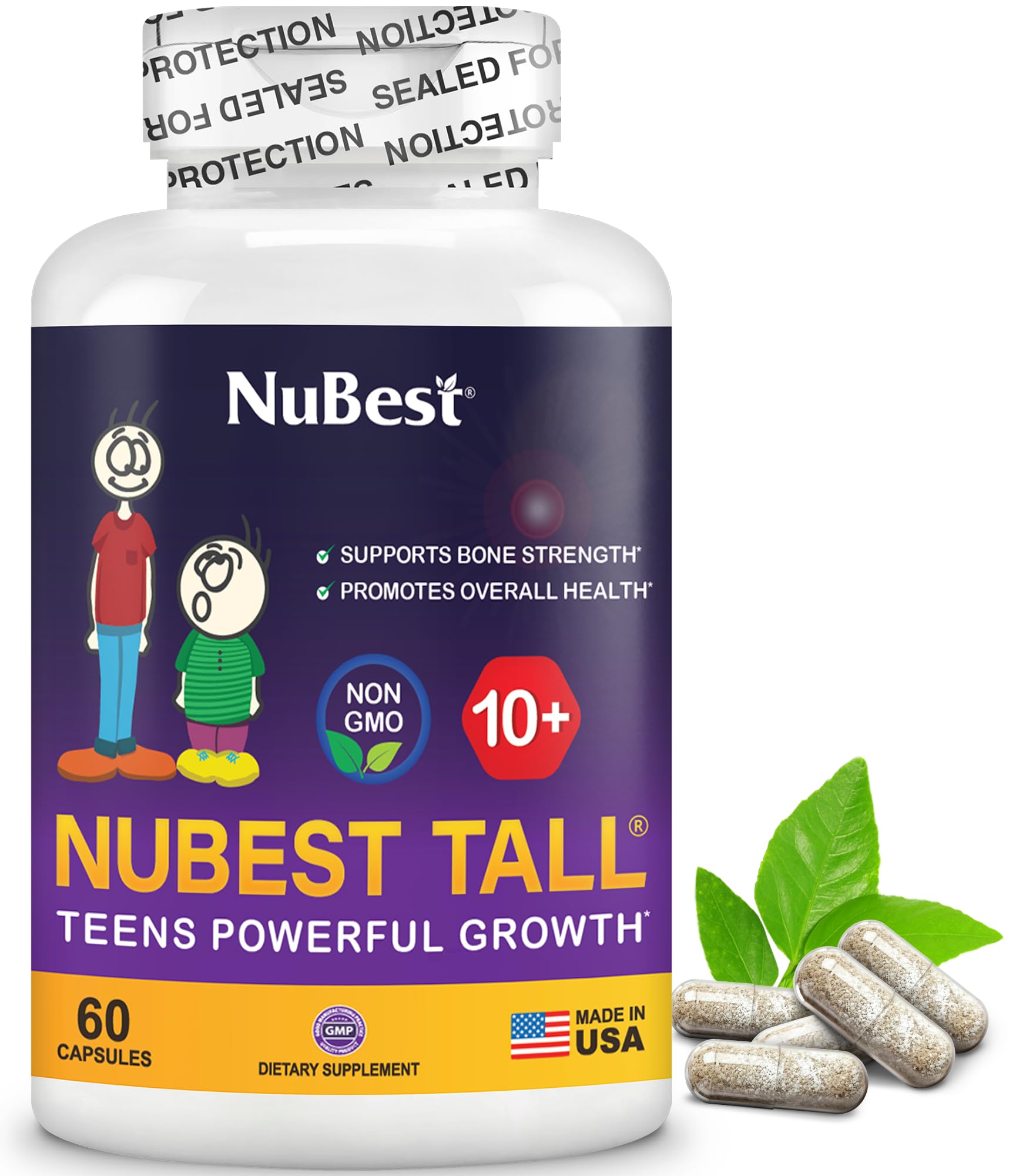 NuBest Tall 10+ Premium Bone Strength Formula, Enhanced Immunity and Overall Health for Age 10+ with Calcium, Vitamin D3, Vitamin K2, and Multivitamins | 60 Capsules | 1 Month Supply NuBest buy australia supplements