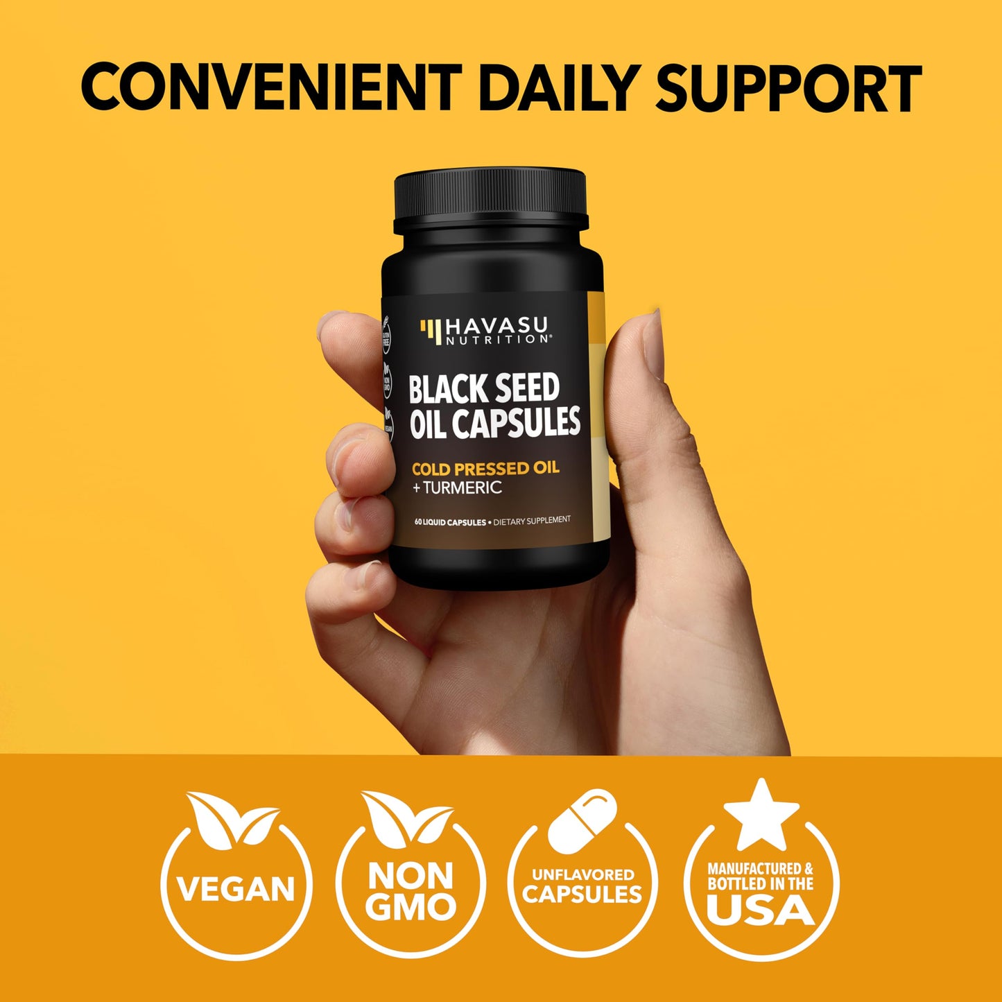 Black Seed Oil Capsules, Vegan, Non-GMO, Cold-Pressed Nigella Sativa, 90ct | 1500mg Per Serving Black Cumin Supplement for Skin Health, Immune Function, and Digestive Health, Unflavored, 30 Servings Gsupps Australia