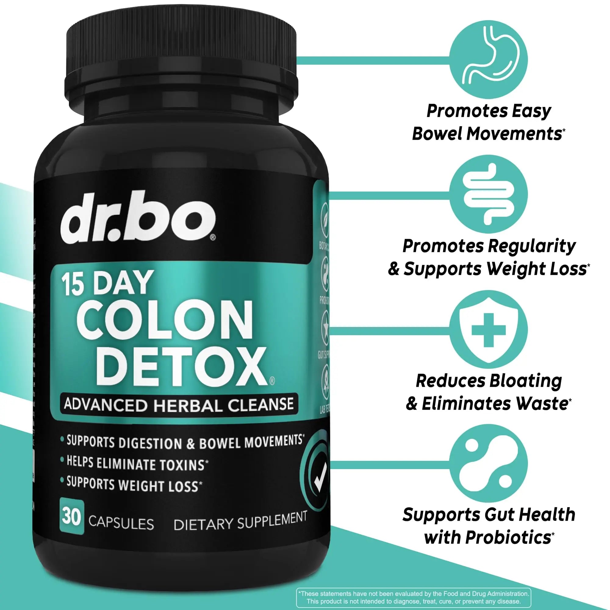 Colon Cleanser Detox for Weight Flush - 15 Day Intestinal Cleanse Pills & Probiotic - Fast Natural Laxative for Constipation Relief - Bowel Movement Supplements for Stomach Bloating, Gut Loss Support DR. BO buy australia supplements