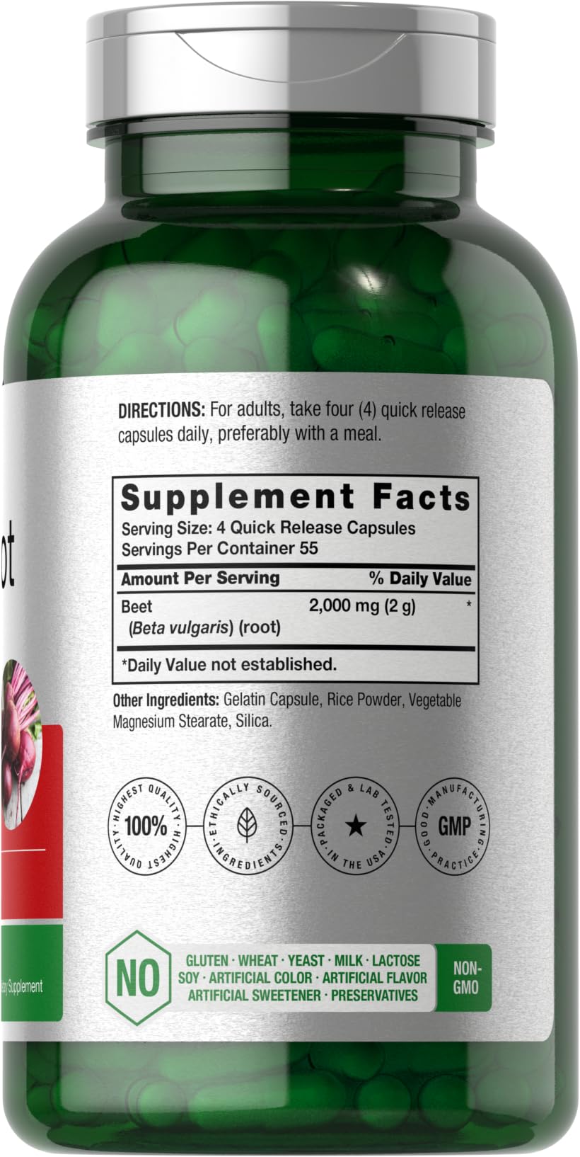 Horbäach Beet Root Powder Capsules | 220 Pills | Herbal Extract | Non-GMO, Gluten Free Supplement Horbäach