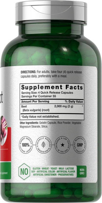 Horbäach Beet Root Powder Capsules | 220 Pills | Herbal Extract | Non-GMO, Gluten Free Supplement Horbäach