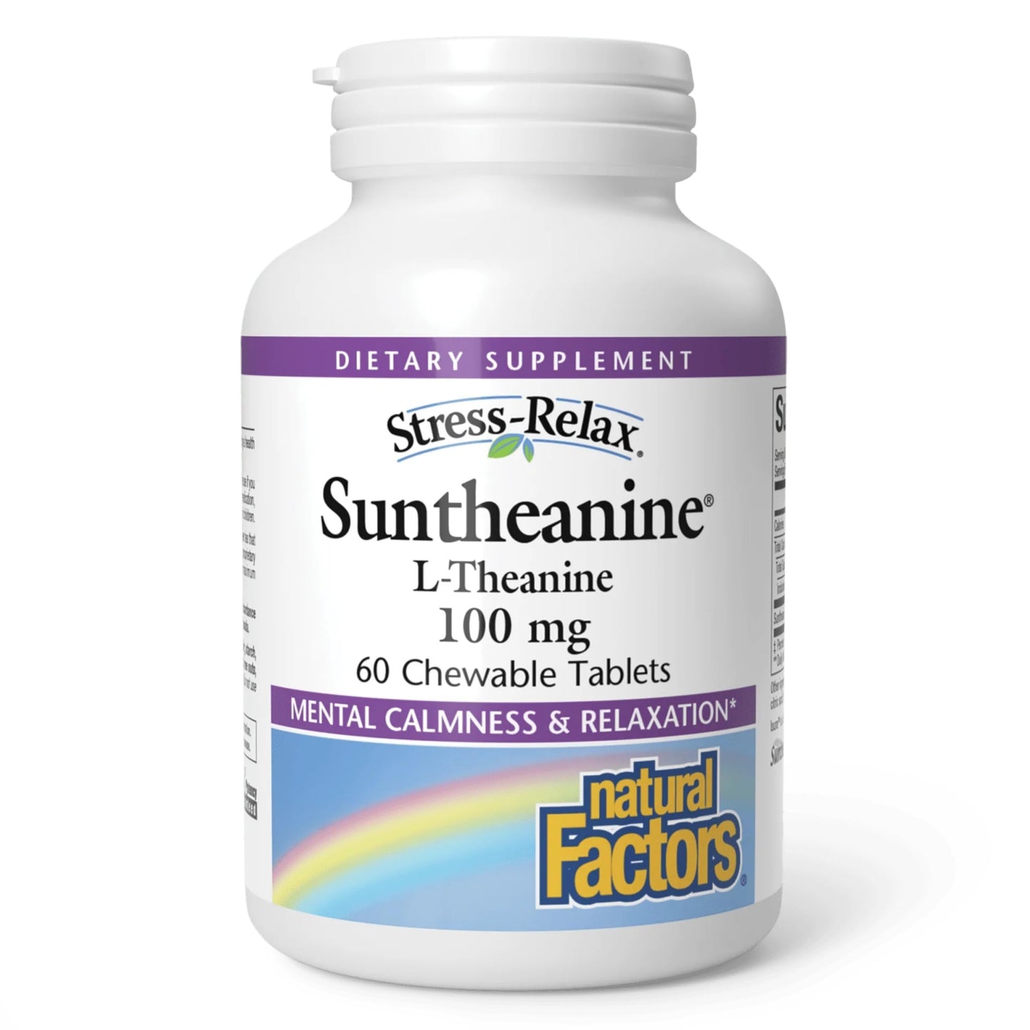 Natural Factors Suntheanine L-Theanine 100 mg - Health Supplement for Calm Outlook - L-Theanine Supplement Supports Relaxing Sleep & Aids Against Drowsiness Natural Factors