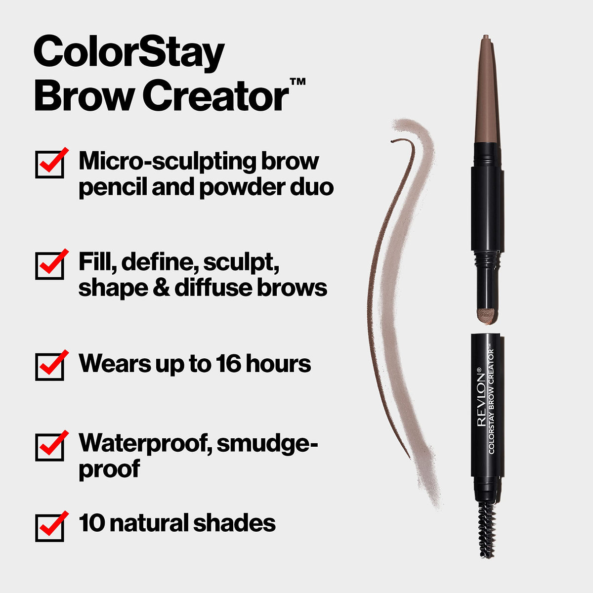 Revlon ColorStay Brow Creator, 610 Dark Brown, 0.003 oz REVLON