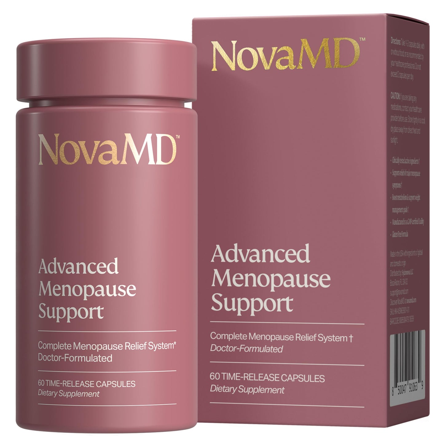 NOVAMD Clinically Proven Menopause Supplement for Weight Management, Hot Flashes, Night Sweats and Low Energy NOVAMD