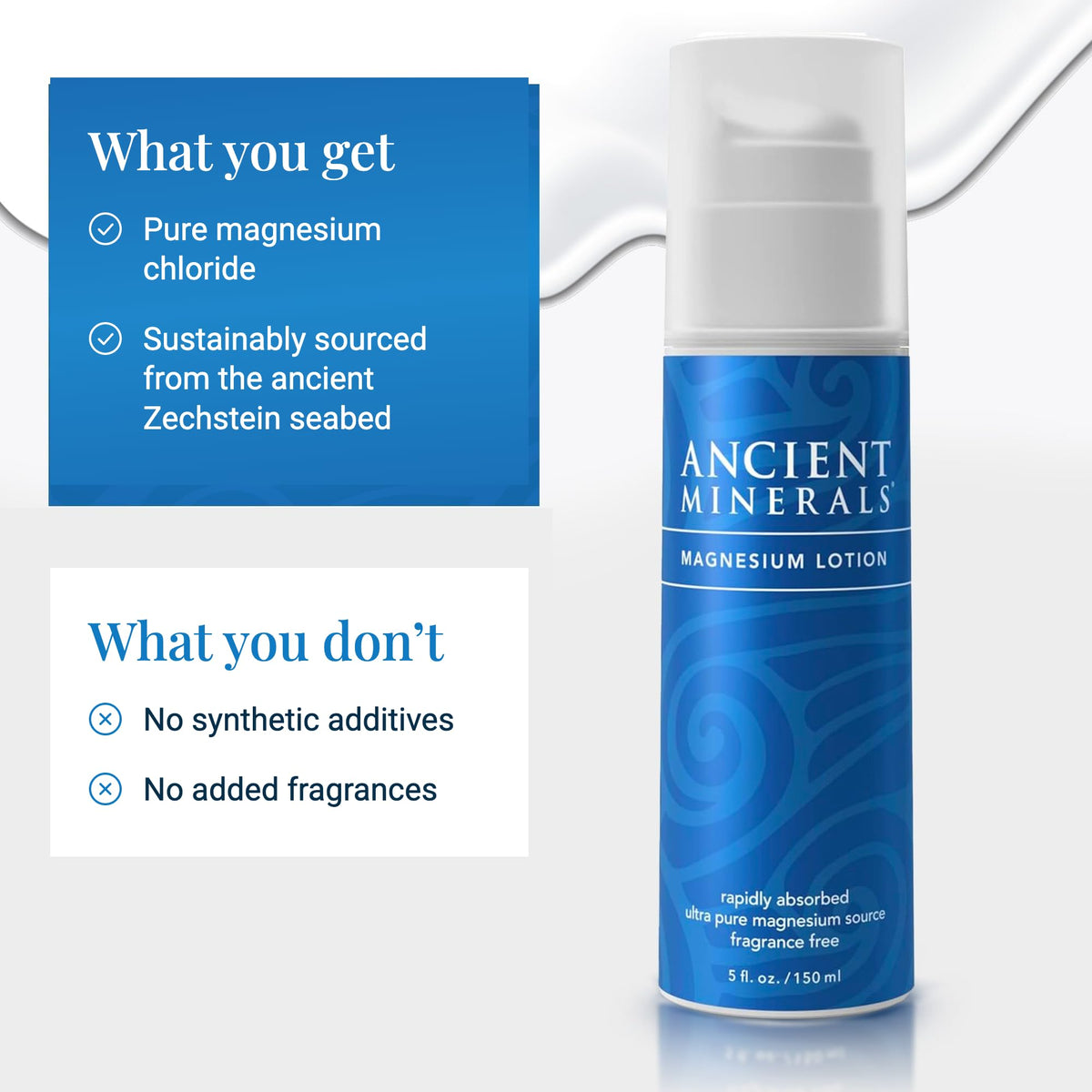 Ancient Minerals Magnesium Cream Lotion, Zechstein Chloride, 5oz Ancient Minerals
