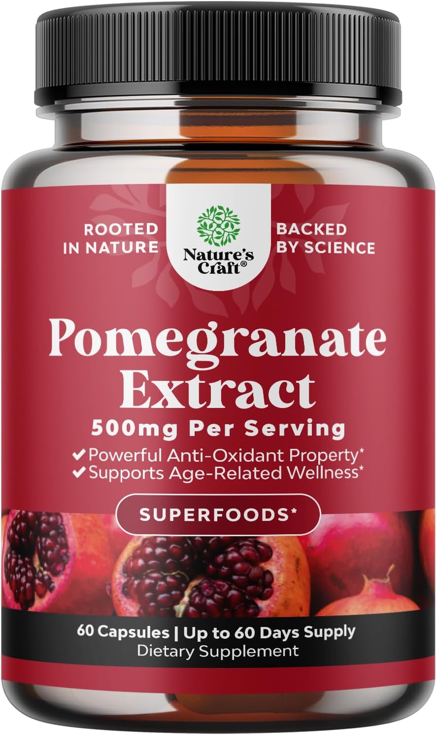Advanced Pomegranate Extract Capsules - Powerful Antioxidant & Healthy Heart Support - Easy To Swallow Pomegranate Supplement - Superfood for Energy & Gut Health Support - Third Party Tested - 60 Ct Gsupps Australia