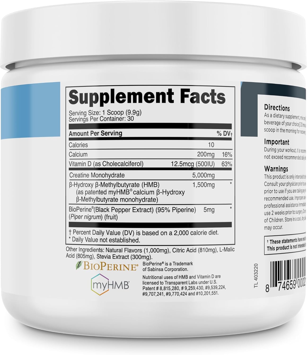 Creatine HMB a" Blue Raspberry (0.65 lbs./30 Servings)