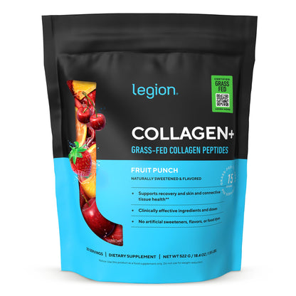 LEGION Athletics Hydrolyzed Collagen Peptides Powder - Solugel Ultra BD Bovine Collagen with Vitamin C - Joint, Skin, and Nail Support - Unflavored, 30 Servings