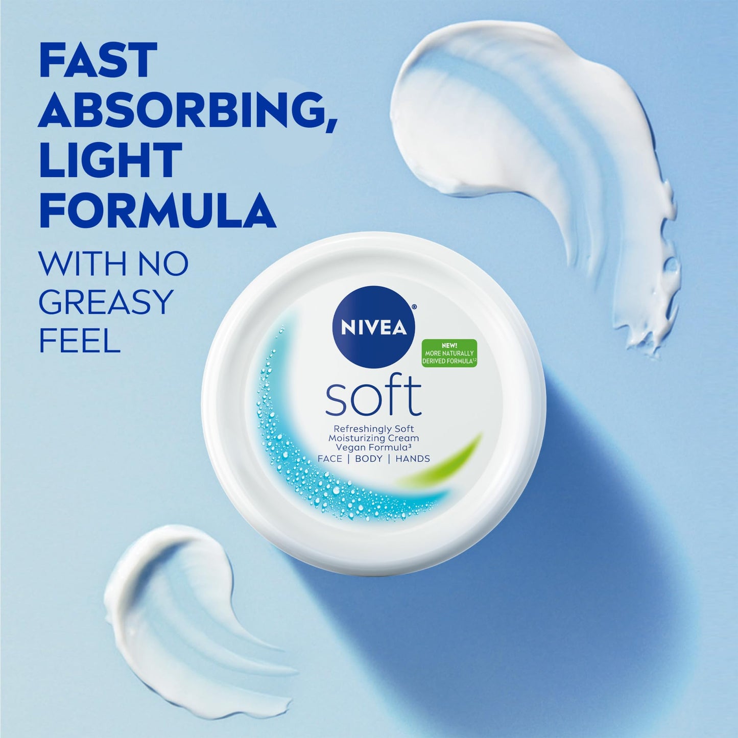 NIVEA Soft Refreshingly Soft Moisturizing Cream, Lightweight Body Moisturizer for Face, Body and Hands, Body Cream Enriched NIVEA