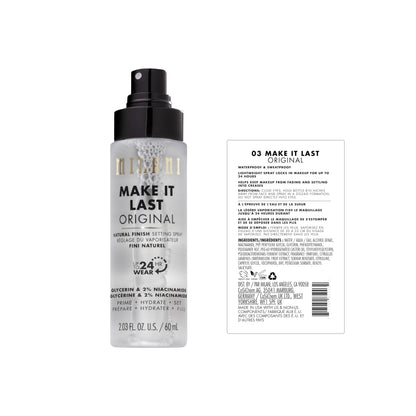 Milani Setting Spray + Primer, Make It Last Original Natural Finish Milani