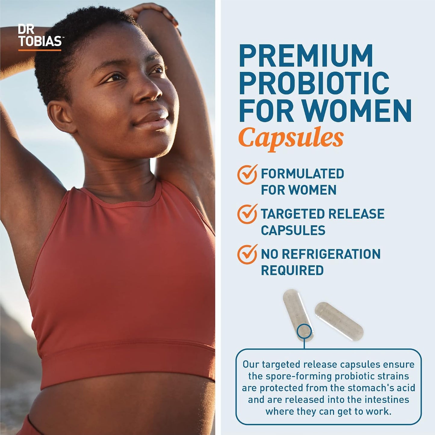 Dr. Tobias Probiotics for Women with Prebiotics & Cranberry Extract for Urinary Tract Health for Women | Supports Digestive & Immune Health - 5 Billion CFUs (60 Capsules, 30 Servings)