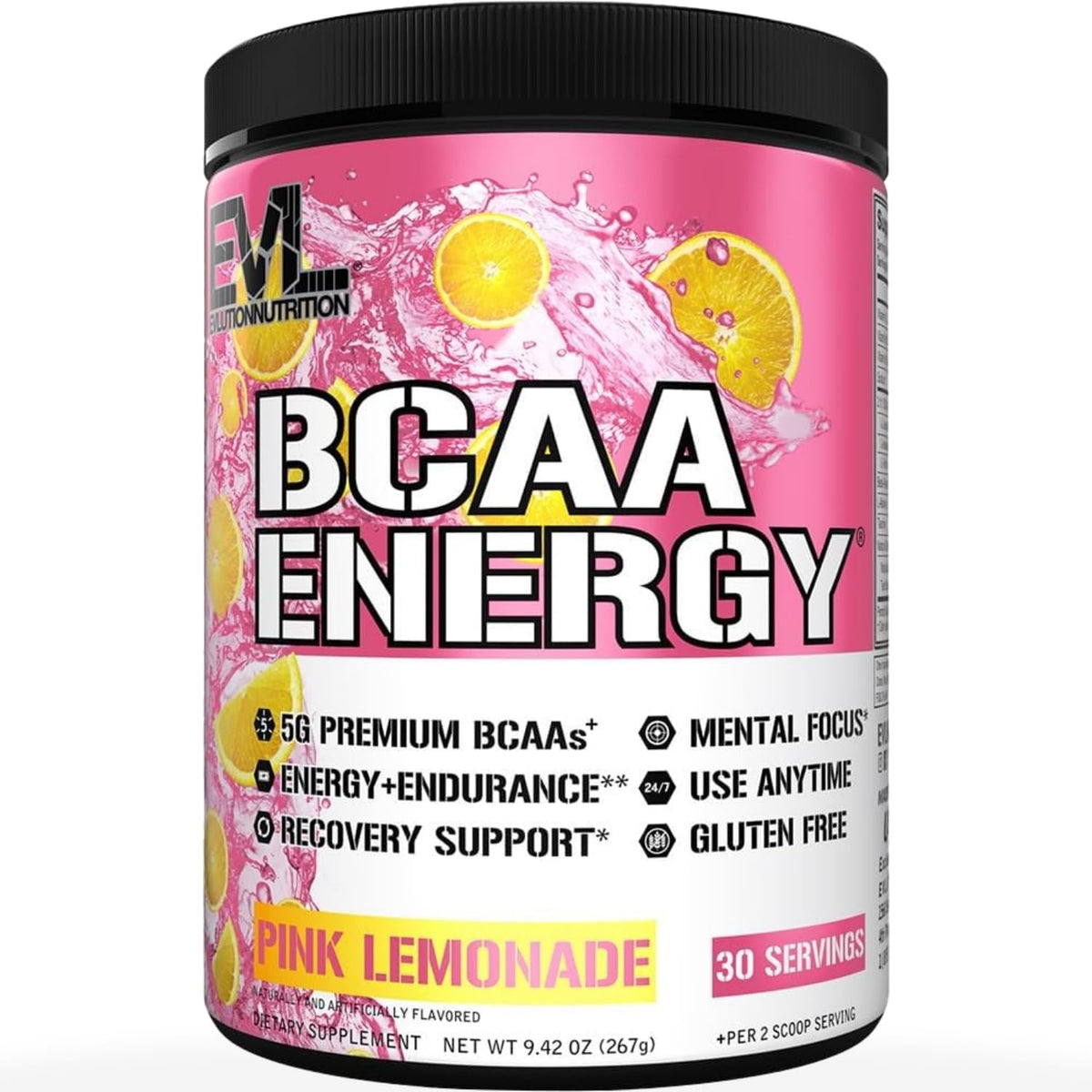Evlution EVL BCAAs Amino Acids Powder - BCAA Energy Pre Workout Powder for Muscle Recovery Lean Growth and Endurance - Rehydrating Post Workout Recovery Evlution