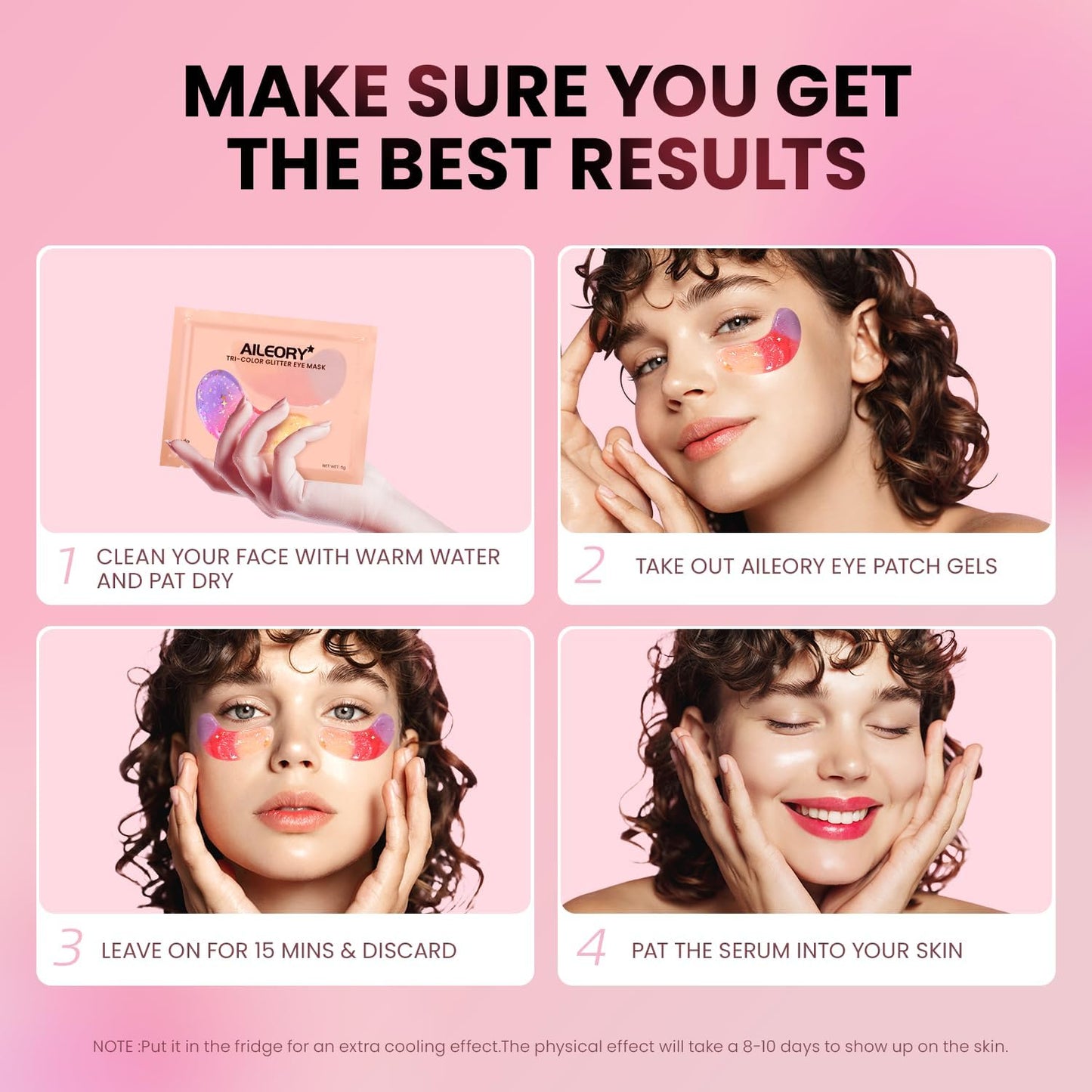 AILEORY Under Eye Patches (24 Pairs) - Tri-color Glitter Eye Gel Pads for Dark Circles, Puffy Eyes, Under eye Bags, Wrinkles AILEORY