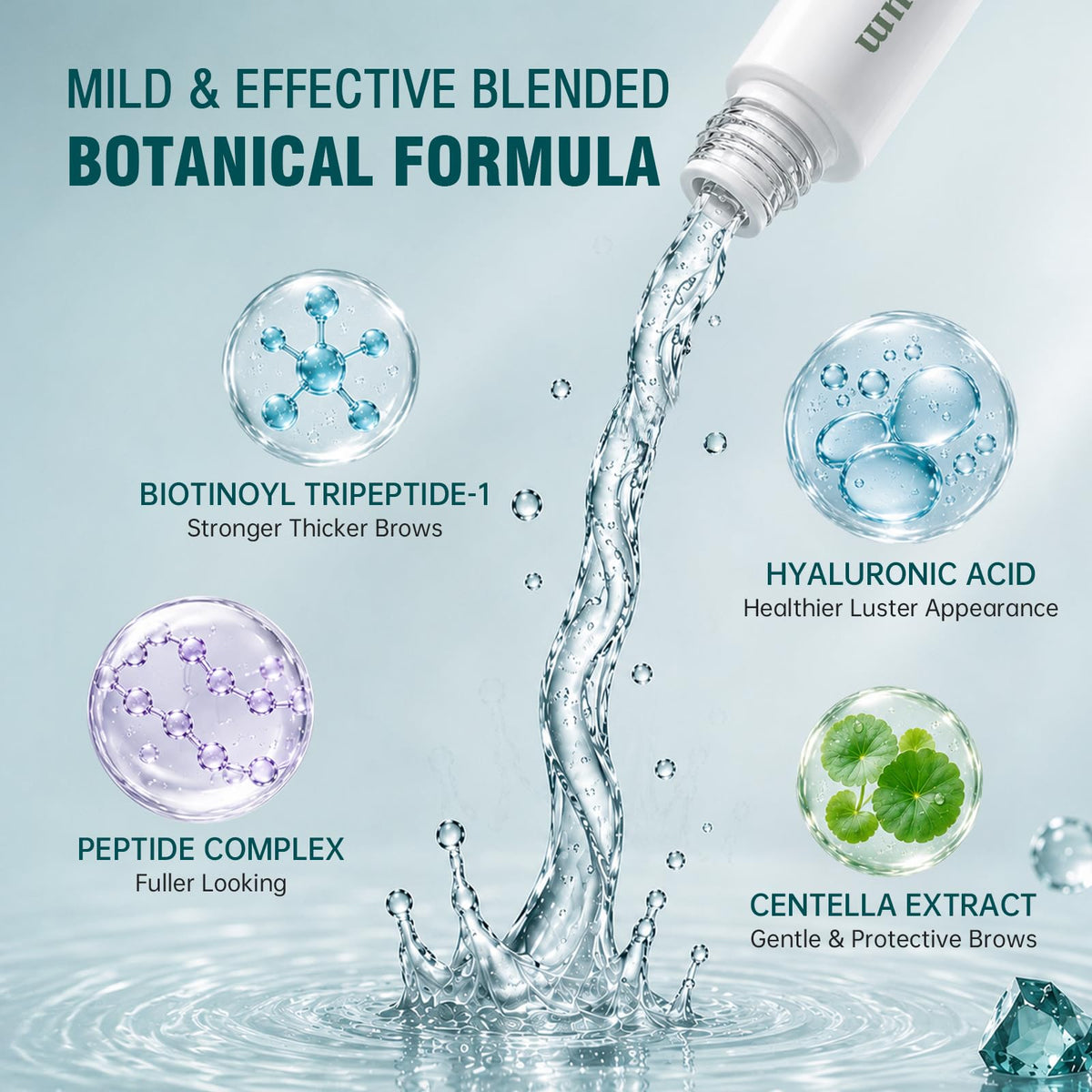 BIYSBER Eyebrow Growth Enhaning Serum with Peptide & Hyaluronic Acid, 5 mL BIYSBER