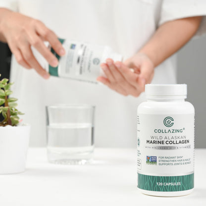 C COLLAZING - Alaskan Wild-Caught Marine Collagen Peptides with Hyaluronic Acid & Vitamin C - Supports Skin, Hair, Nails, Joints & Bones - Type 1 & 3 Collagen C COLLAZING