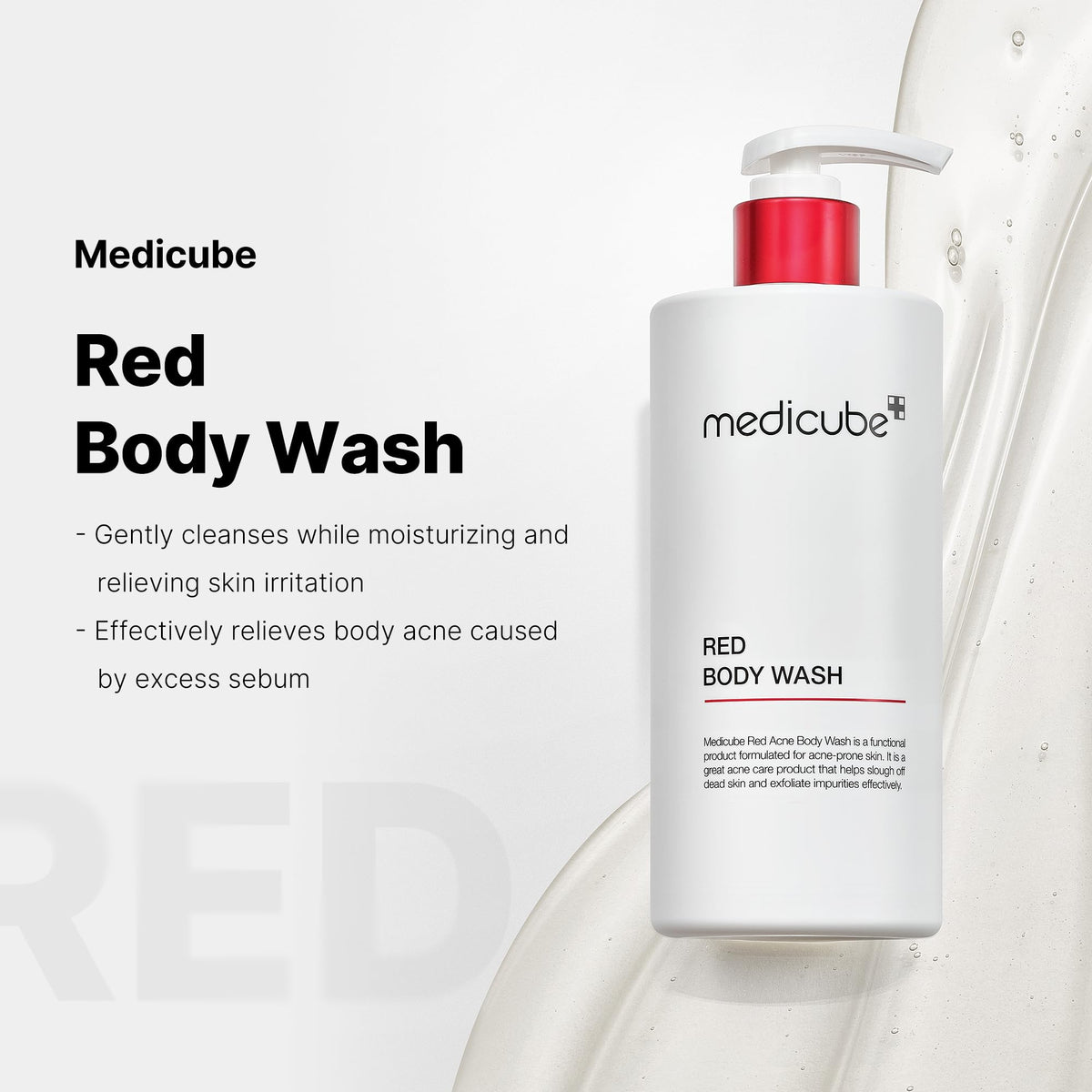 medicube Red Body Wash - Low pH Clarifying Body Wash For Back & Chest medicube