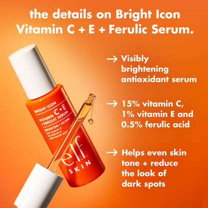 e.l.f. SKIN Bright Icon Vitamin C + E + Ferulic Serum, 1 oz e.l.f.