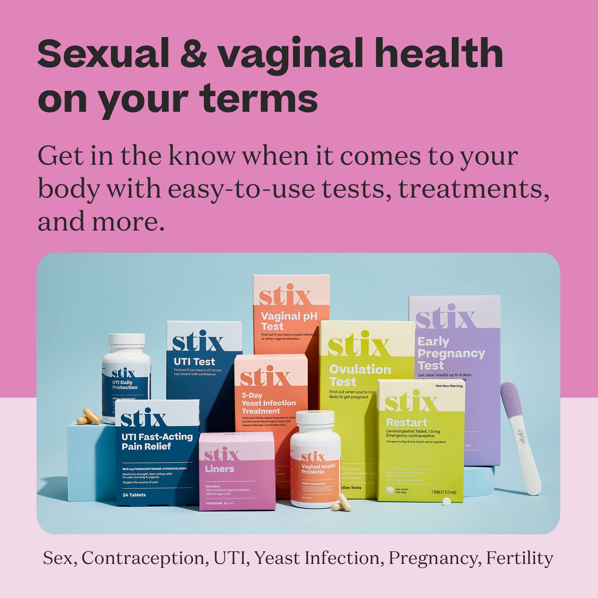 Stix Vaginal Health Probiotic & 3-Day Yeast Infection Treatment - Maintain pH Balance, Vaginal Microbiome Get Stix buy australia supplements