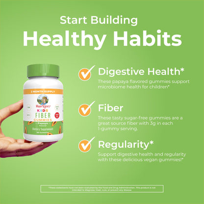 MARYRUTH'S Fiber Gummies for Kids | 2 Month Supply | Sugar Free | Soluble Fiber Supplement | Gut Health & Digestion Support MARYRUTH'S