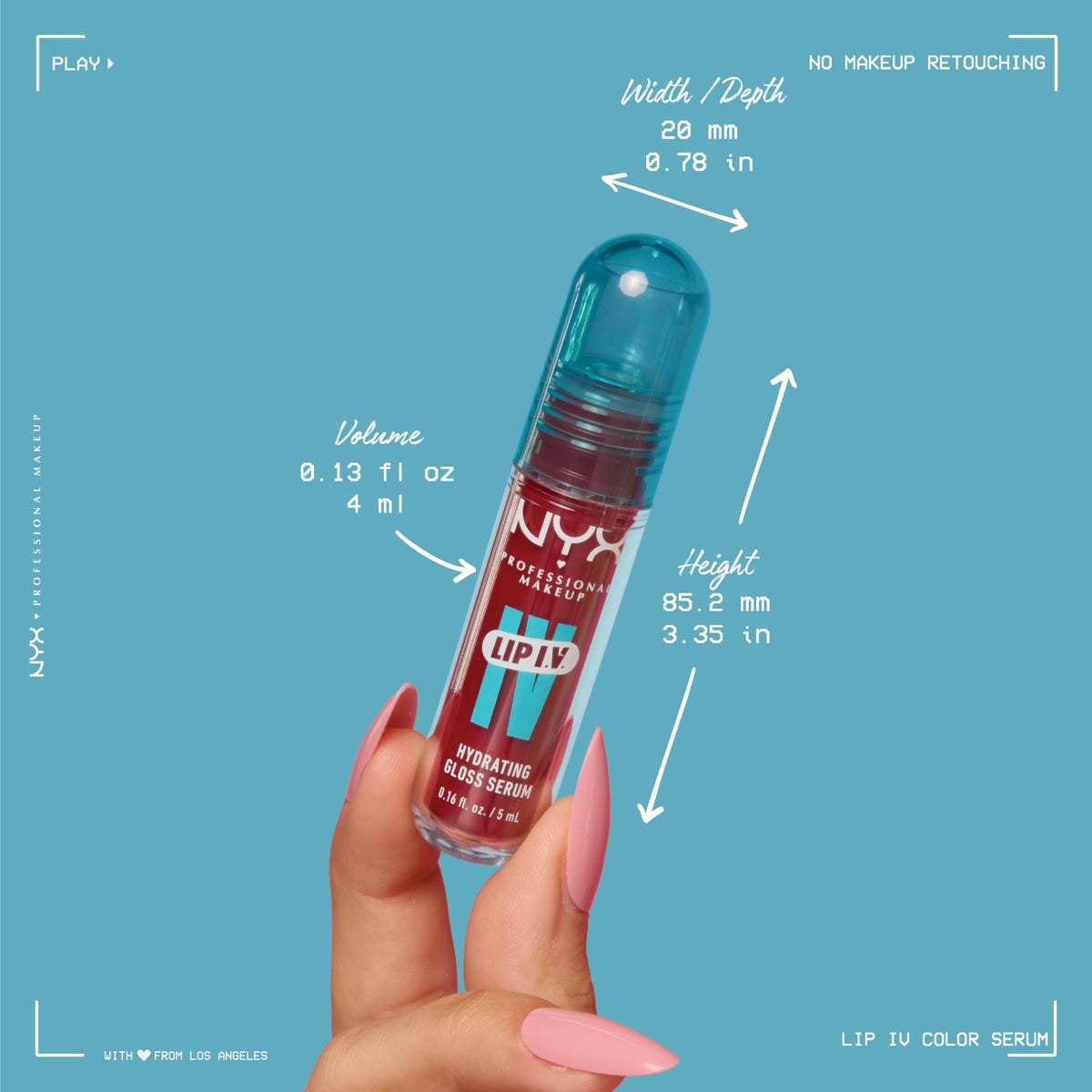 NYX PROFESSIONAL MAKEUP Lip IV Hydrating Glossy Lip Stain, Long-Lasting, Tinted, Vegan Formula with 12 HR Hydration - Hydra Honey (Brown) NYX PROFESSIONAL MAKEUP
