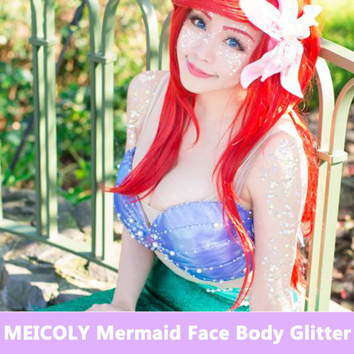 MEICOLY Clear White Face Body Glitter,Mardi Gras Face Glitter Makeup for Kids Women,Face Glitter for Running Half Marathon,Sparkly Mermaid Hair Glitter,Singer Concert Festival Rave Accessories MEICOLY