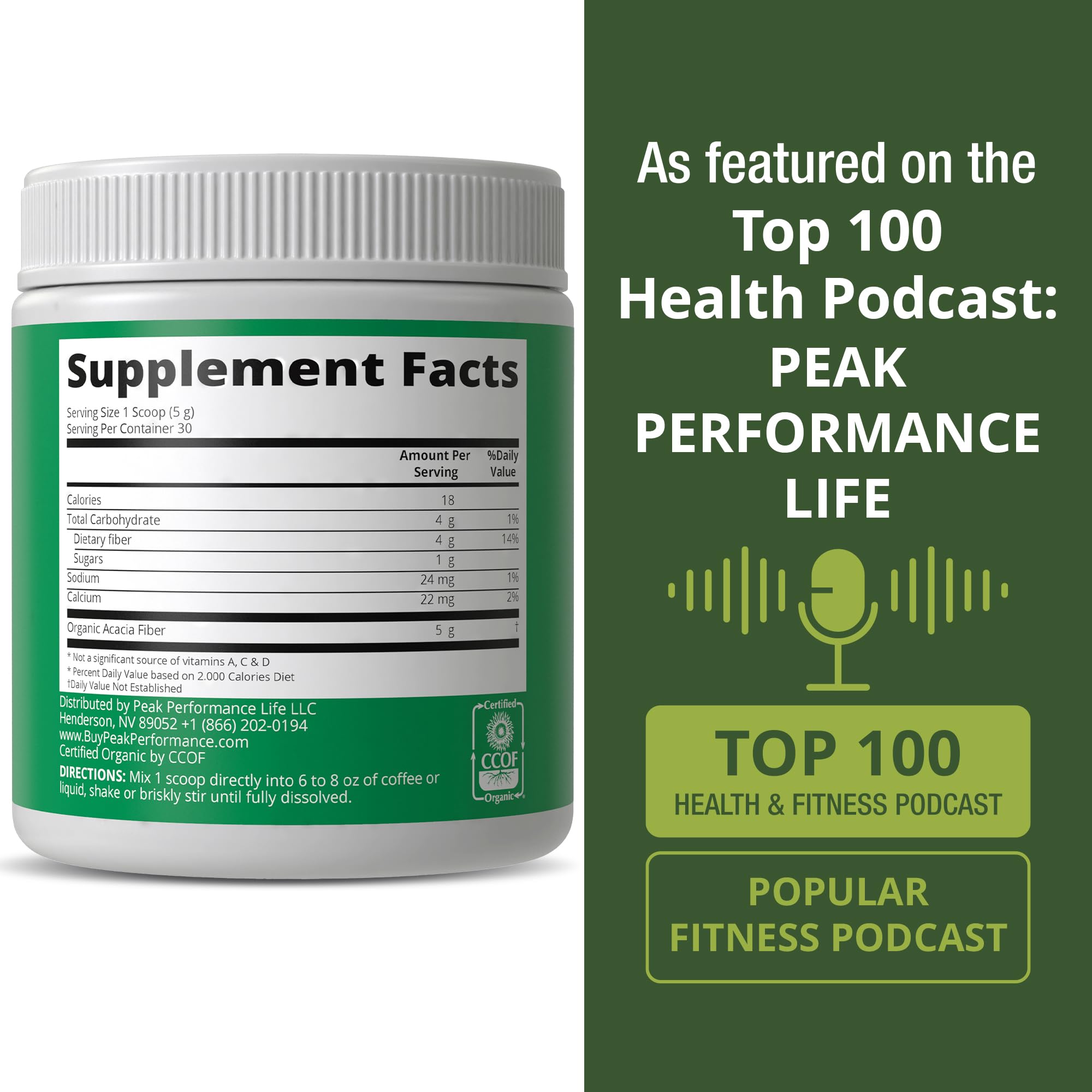 Peak Performance Organic Acacia Senegal Prebiotic Fiber Powder. Unflavored USDA Organic Plant Based Soluble Vegan Prebiotics Gut Health Supplement with Digestive Enzymes Peak Performance buy australia supplements