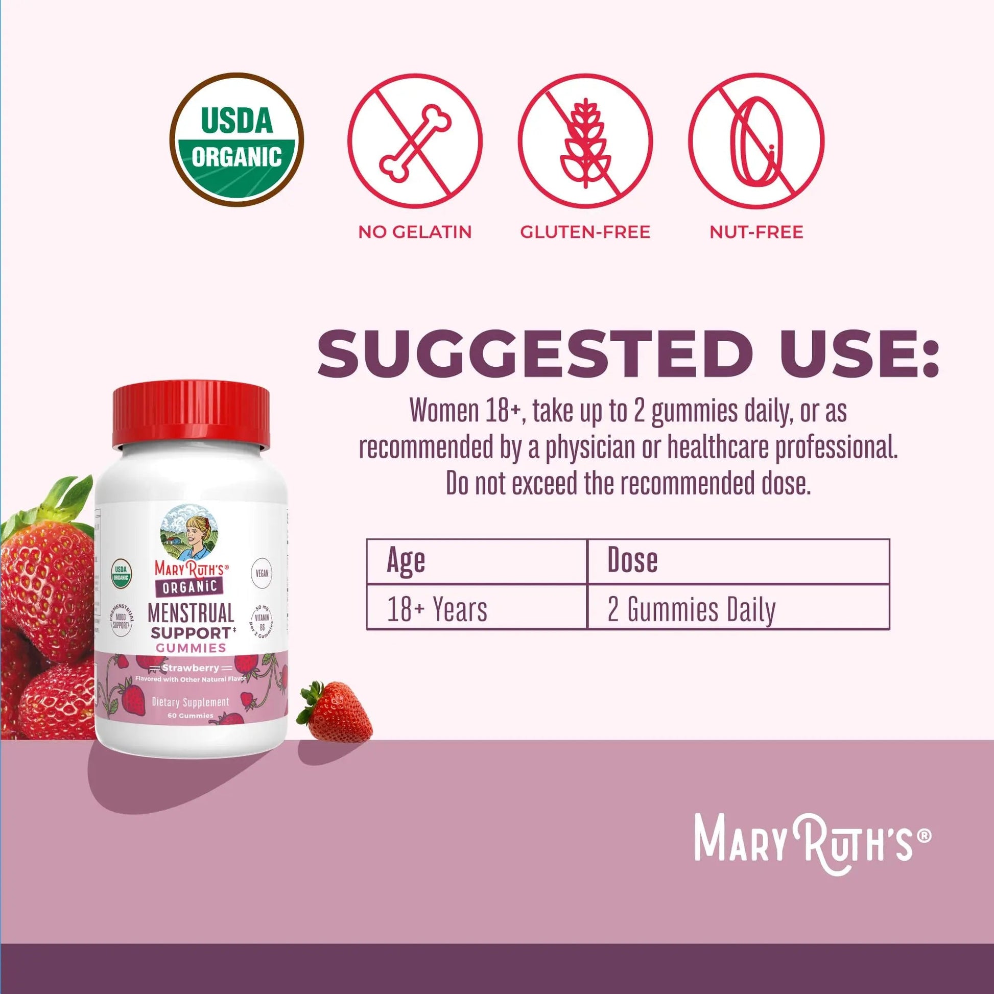 Organic Menstrual Support Gummies by MaryRuth's | for The Relief of Common Symptoms of Premenstrual Syndrome | PMS Support | Premenstrual Mood Support | USDA Organic | Non-GMO | Vegan | 30 Servings MARYRUTH'S buy australia supplements
