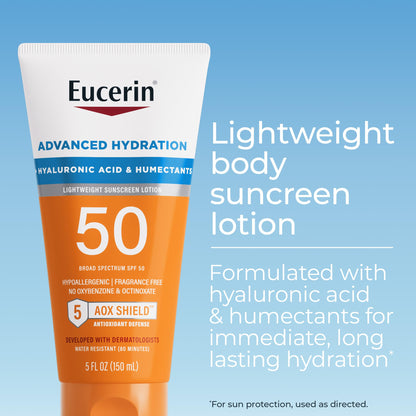 Eucerin Sun Advanced Hydration Sunscreen Lotion, SPF 50, 5 OZ Eucerin