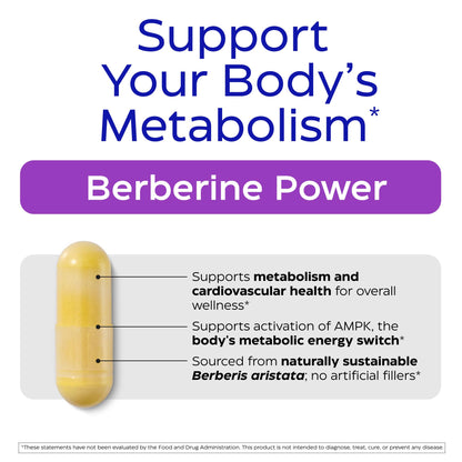 Enzymedica Berberine HCl Supplement 510 mg - Berberine Capsules for Men & Women, Natural Metabolic Health Support, Vegan, Gluten Free, Non-GMO - 120 Targeted Release Caps Gsupps Australia