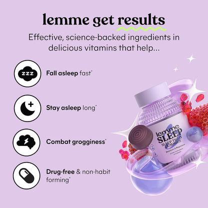 Lemme Sleep & Purr Bundle - Sleep Gummies, a Drug-Free Nighttime Aid & Purr Vaginal Probiotic Gummies for Women - Gluten Free, Gelatin Free, Non-GMO - 60 Count Each
