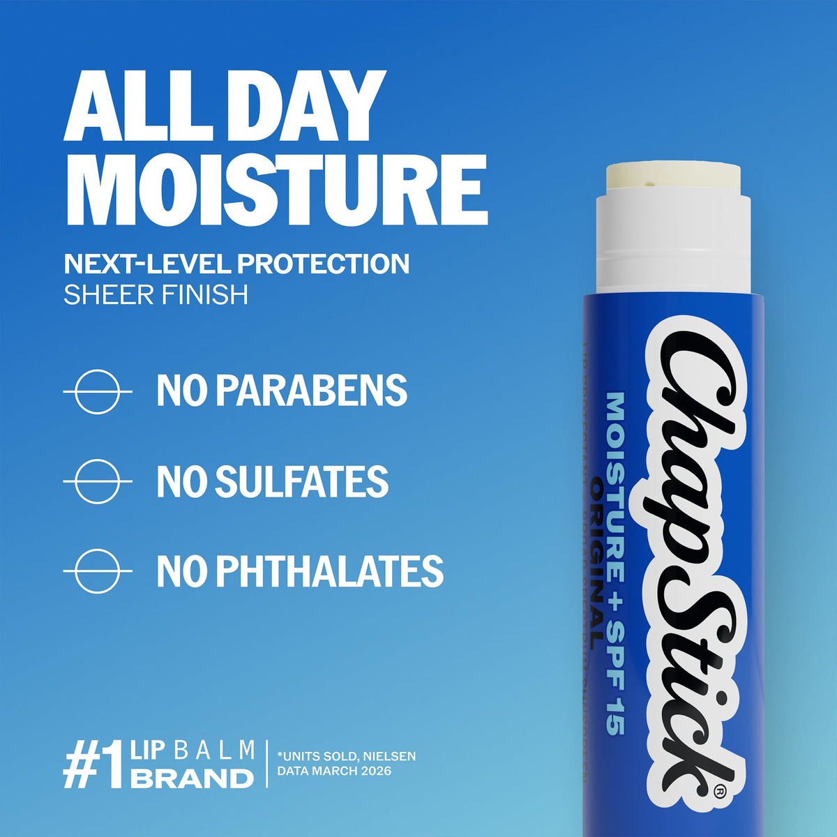 ChapStick Moisture + SPF 15 Bulk Lip Balm Sunscreen 12-Pack, 0.15 Oz Ea ChapStick